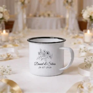 Taza baja boda floral 2