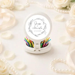 Espejo cepillo multicoclor boda floral