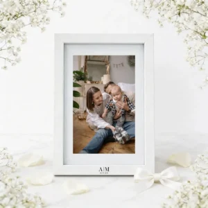 Portafotos madera 13x18cm boda iniciales