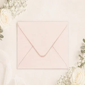 Sobre cuadrado rosa palo boda x