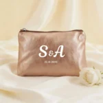 Monedero oro metalizado personalizado para boda, diseño Tulipan