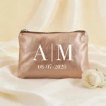 Monedero oro metalizado personalizado para boda con iniciales