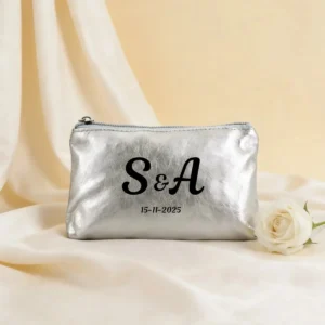 Monedero plata metalizado boda tulipan