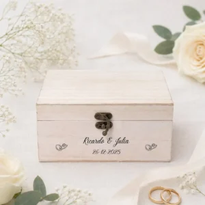 Caja madera tapa lisa boda elegance