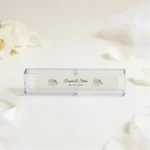 Empaquetado estuche bolígrafo transparente personalizado para boda, diseño Floral 2