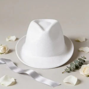 Sombrero blanco bautizo