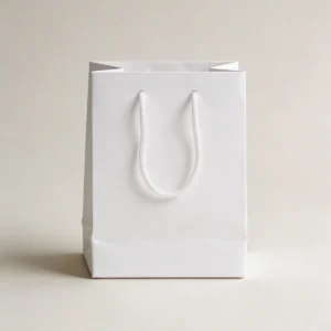 Bolsa papel plastificado blanco 10x15cm bautizo