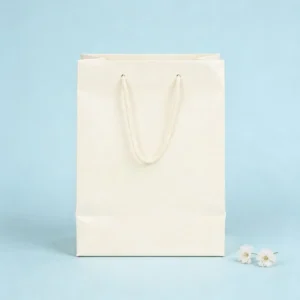 Bolsa papel plastificado beige 16x23cm bautizo
