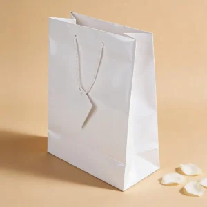 Bolsa papel plastificado blanco 22x30cm comunión