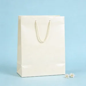 Bolsa papel plastificado beige 22x30cm bautizo