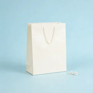 Bolsa papel plastificado beige 26x36cm bautizo