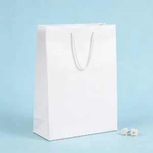 Bolsa papel plastificado blanco 26x36cm bautizo