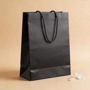 Bolsa papel plastificado negro 26x36cm comunión