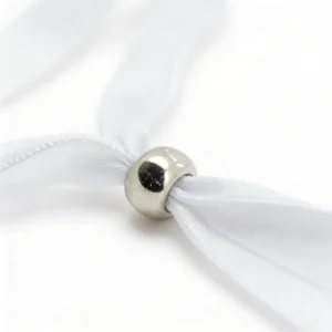 Pulsera tela con bolita boda