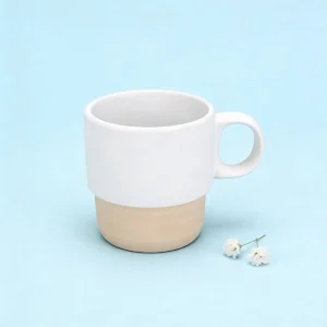Taza con base de bambú bautizo