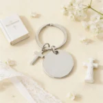 Llavero metalico cruz con estuche de comunión