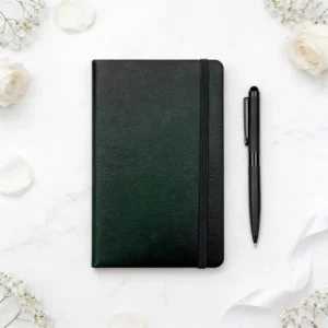 Set bolígrafo y cuaderno elegante boda floral 3