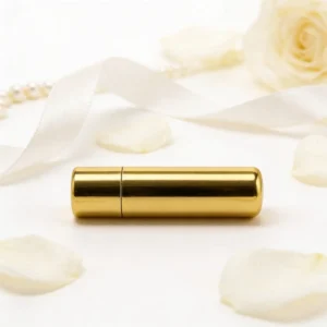 Bálsamo labial dorado sabor vainilla spf15 boda
