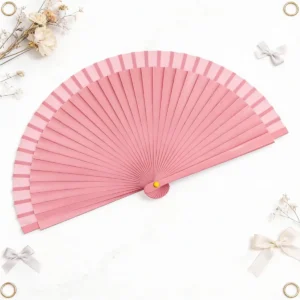 Abanico madera rosa barnizado boda