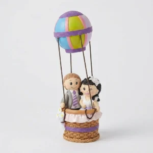 Figura tarta resina novios globo aeroestático boda