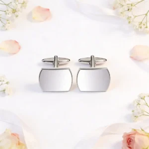 Gemelos plateados con estuche boda