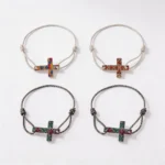 Pulseras cruz surtida 4 colores de comunión – foto 3
