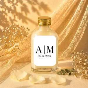 Licor arroz con leche 50ml cristal boda iniciales