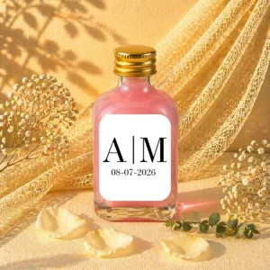 Licor fresas con nata 50ml cristal boda iniciales