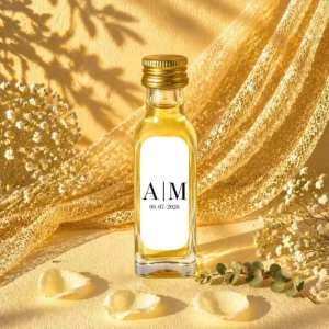 Licor ron&miel 20ml cristal boda iniciales