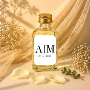 Licor ron&miel 50ml cristal boda iniciales