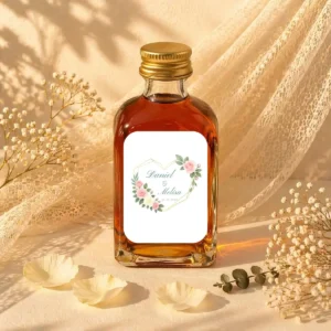 Licor vodka&caramelo 50ml cristal boda corazón