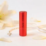Bálsamo labial rojo sabor vainilla spf15 personalizado de comunión, diseño Tipogr merienda