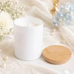 Vela cristal/madera personalizada de comunión, diseño Flor verde – foto 2