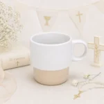 Taza con base de bambú personalizada de comunión, diseño Ramillo hojas – foto 2