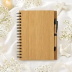 Set bolígrafo y cuaderno bambú personalizado de comunión, diseño Tt nrms – foto 2