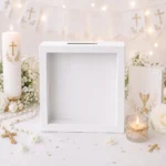 Hucha madera blanca personalizada de comunión, diseño Stoic – foto 2
