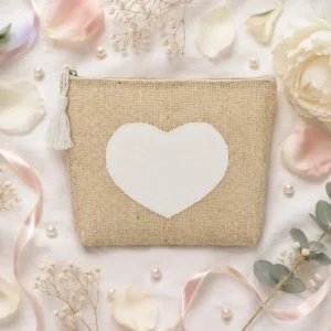 Neceser jute corazón boda