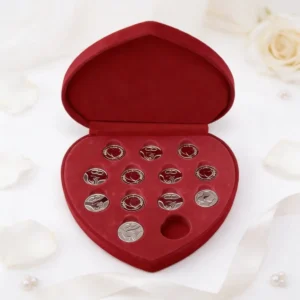Arras estuche corazón plateadas boda