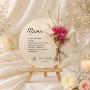 Cartel flores y dedicatoria rojo boda dedicatoria especial