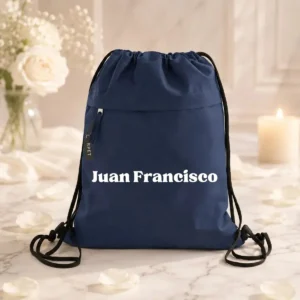 Bolsa cuerdas cremallera marino boda nombres