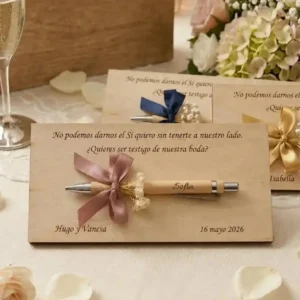 Detalle testigo con bolígrafo boda ¿quieres ser testigo?