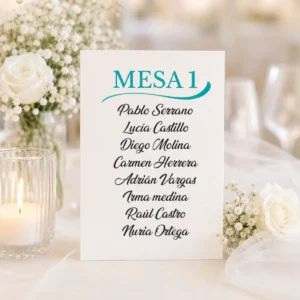 Seating plan o organización de mesa boda asientos ocean