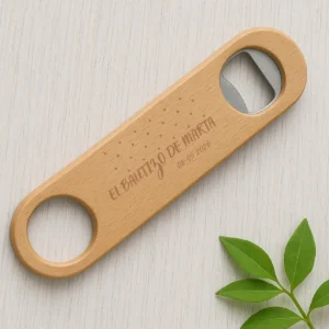Abridor barman madera bautizo lunares