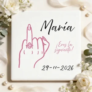 Imán cuadrado boda eres la siguiente