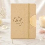 Cuaderno bambú ecológico personalizado para boda, diseño Basic