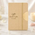 Cuaderno bambú ecológico personalizado para boda, diseño Elegance
