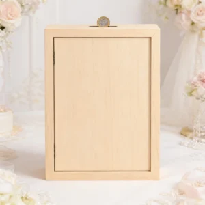 Hucha portafotos doble madera boda