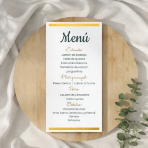 Expositor a5  boda detalles amarillo carta