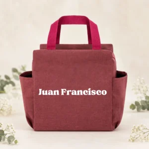 Bolsa nevera burdeos boda nombres