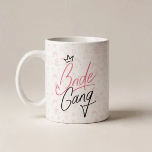Taza blanca boda bride gang